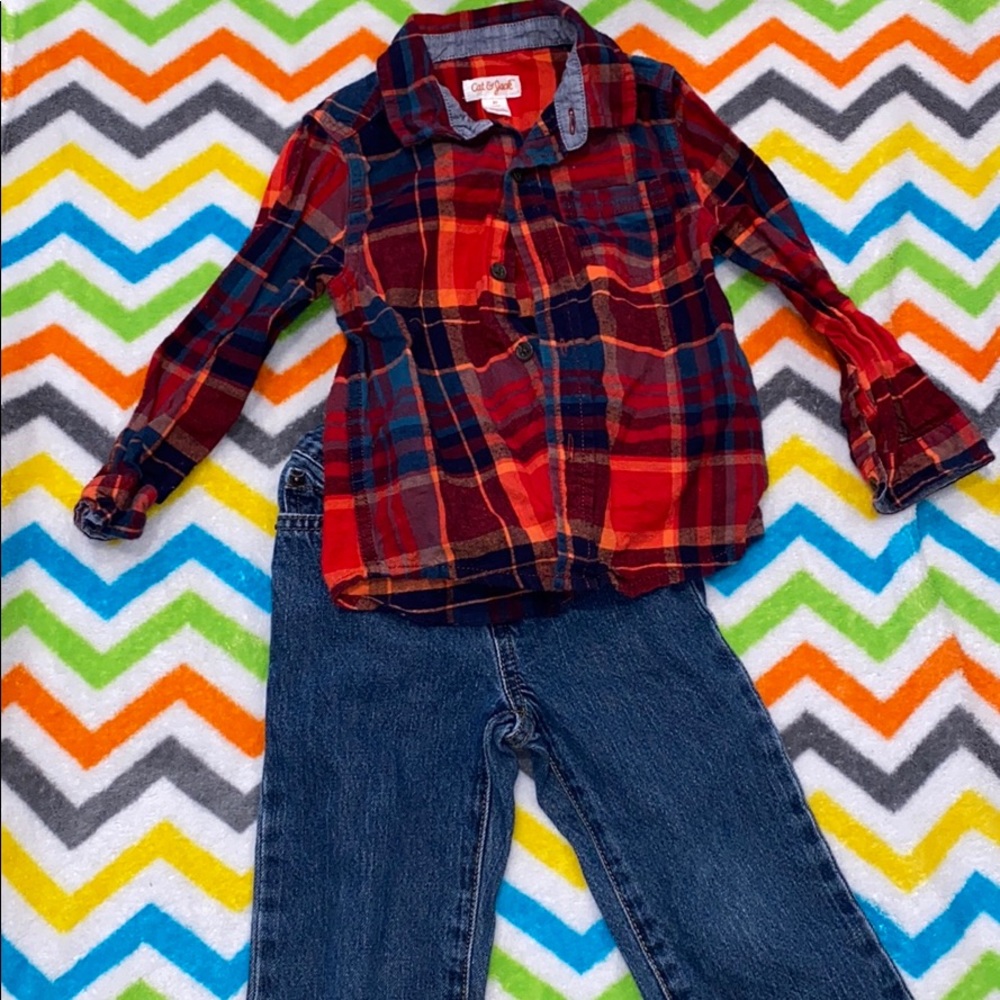 Button down and jeans